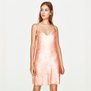 HOSTS PICK ✨ Zara Women’s Sequin dress Light Pink / Blush Size Small